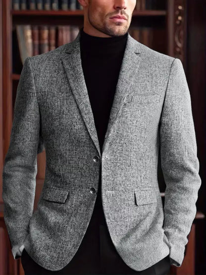 Kreukbestendige Slimfit Jas Notch Lapel - Mode Vibes