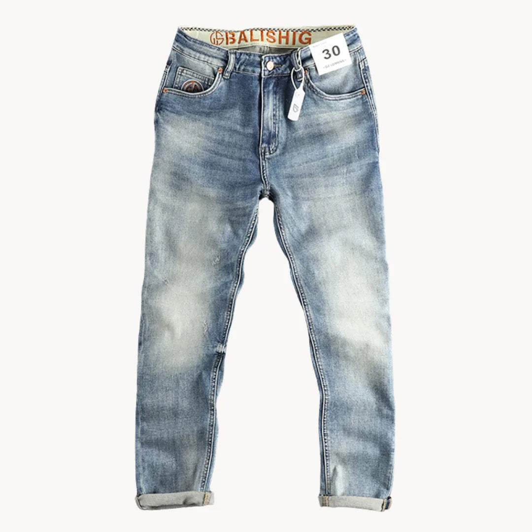 Slimfit Jeans Lichtblauw Gewassen Denim voor Mannen - Mode Vibes
