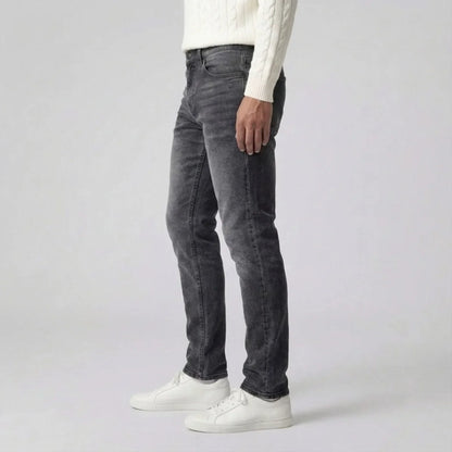 Slim fit jeans met lichte wassing en vijf-pocket stijl