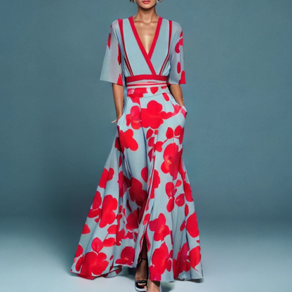 Dames Klassieke Jurk Bloemenprint Elegante Pasvorm