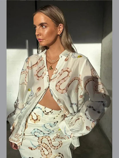 BlissfulBloom Snake Print Set