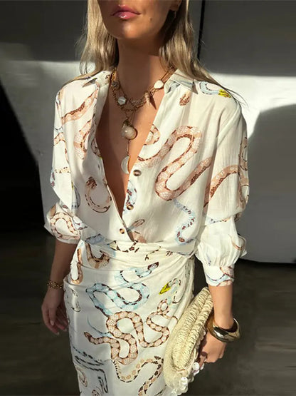 BlissfulBloom Snake Print Set