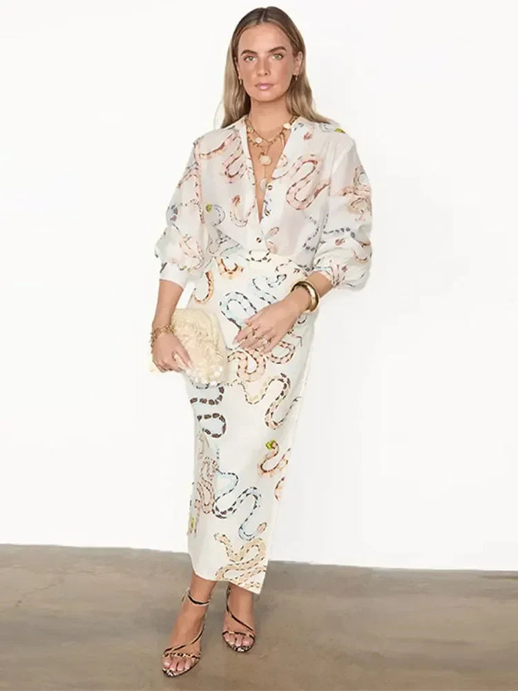 BlissfulBloom Snake Print Set