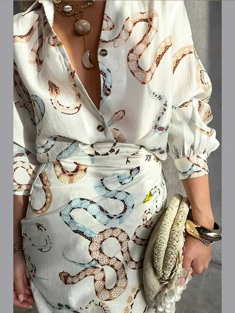BlissfulBloom Snake Print Set