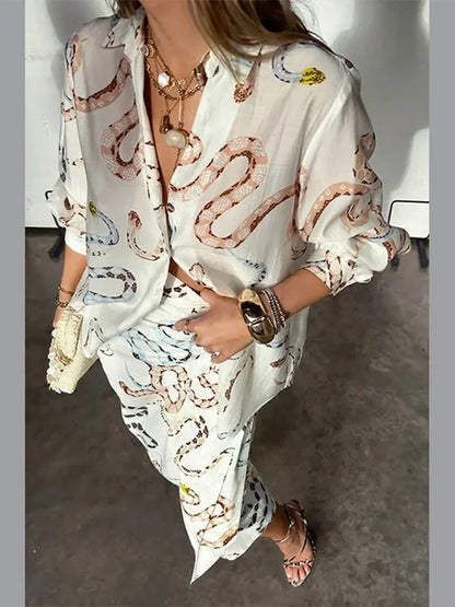 BlissfulBloom Snake Print Set