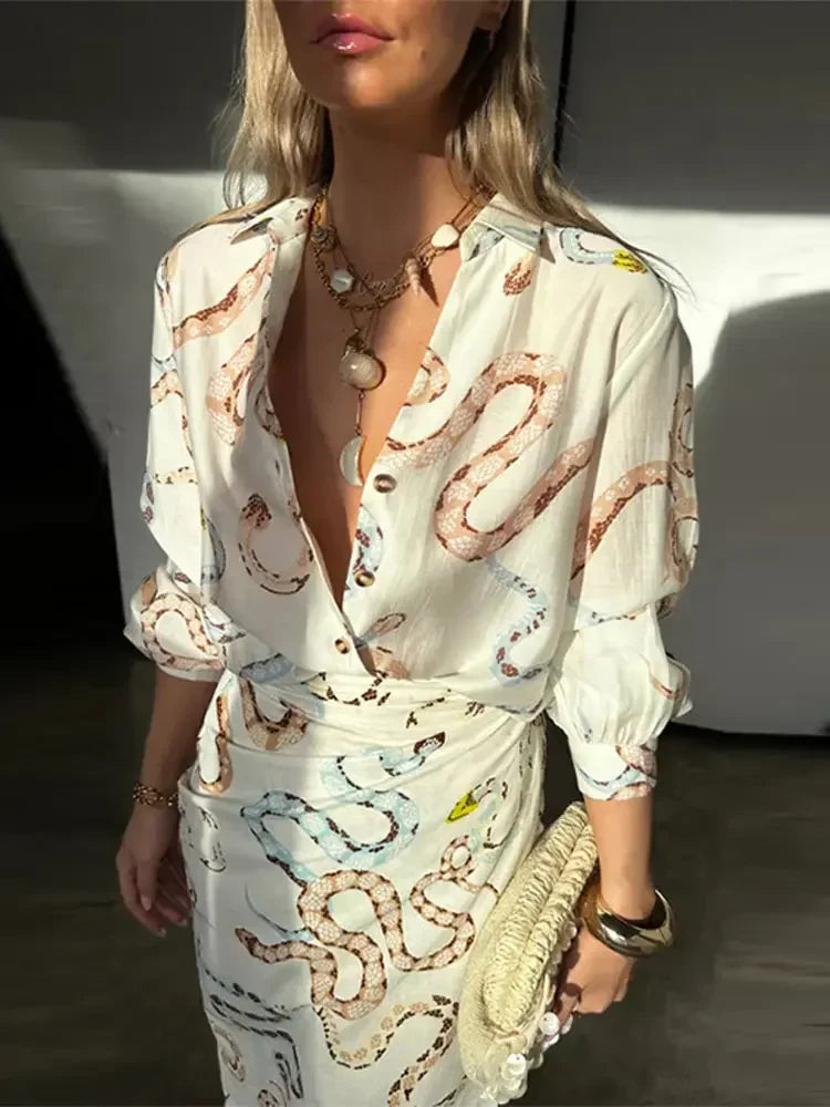 BlissfulBloom Snake Print Set