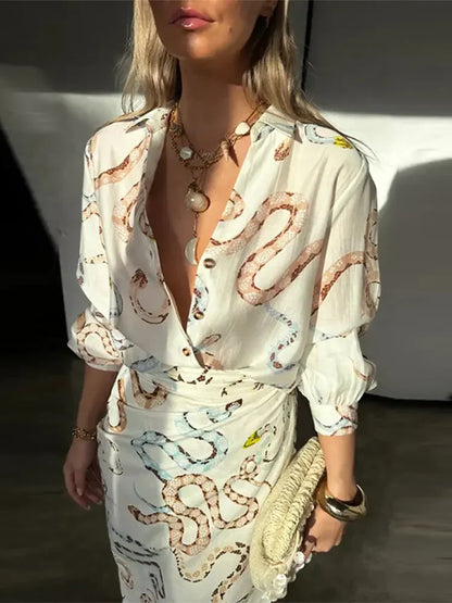 BlissfulBloom Snake Print Set