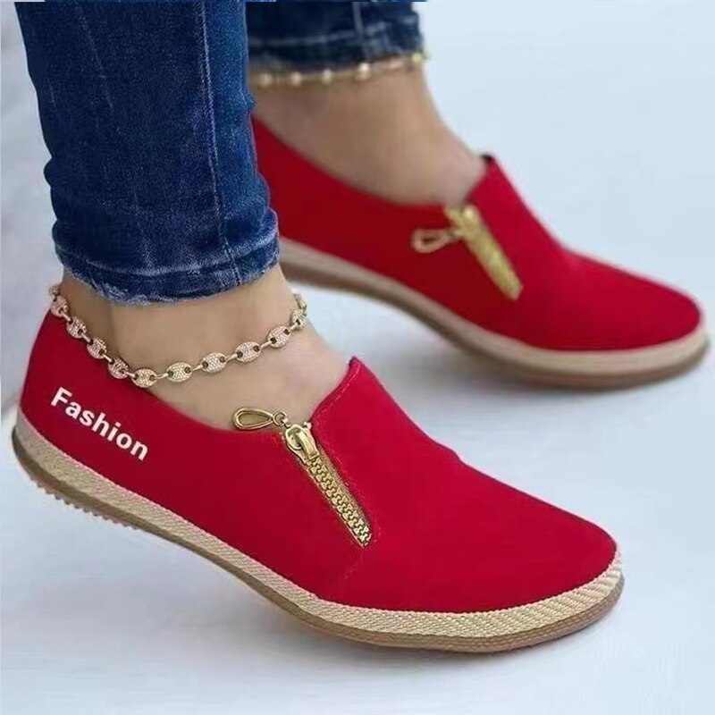 Dames Slip-On Sneaker Comfortabel Zacht Leer