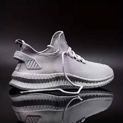 Sneakers met ademend mesh materiaal en rubberen zool
