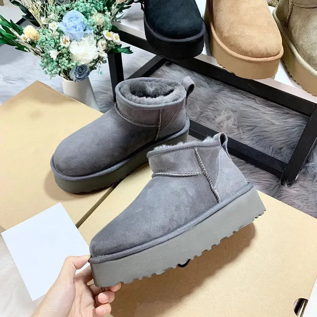 Vrouwen Snowboots met Schapenvacht, Warm en Comfortabel - Mode Vibes