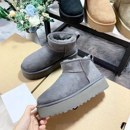 Vrouwen Snowboots met Schapenvacht, Warm en Comfortabel - Mode Vibes