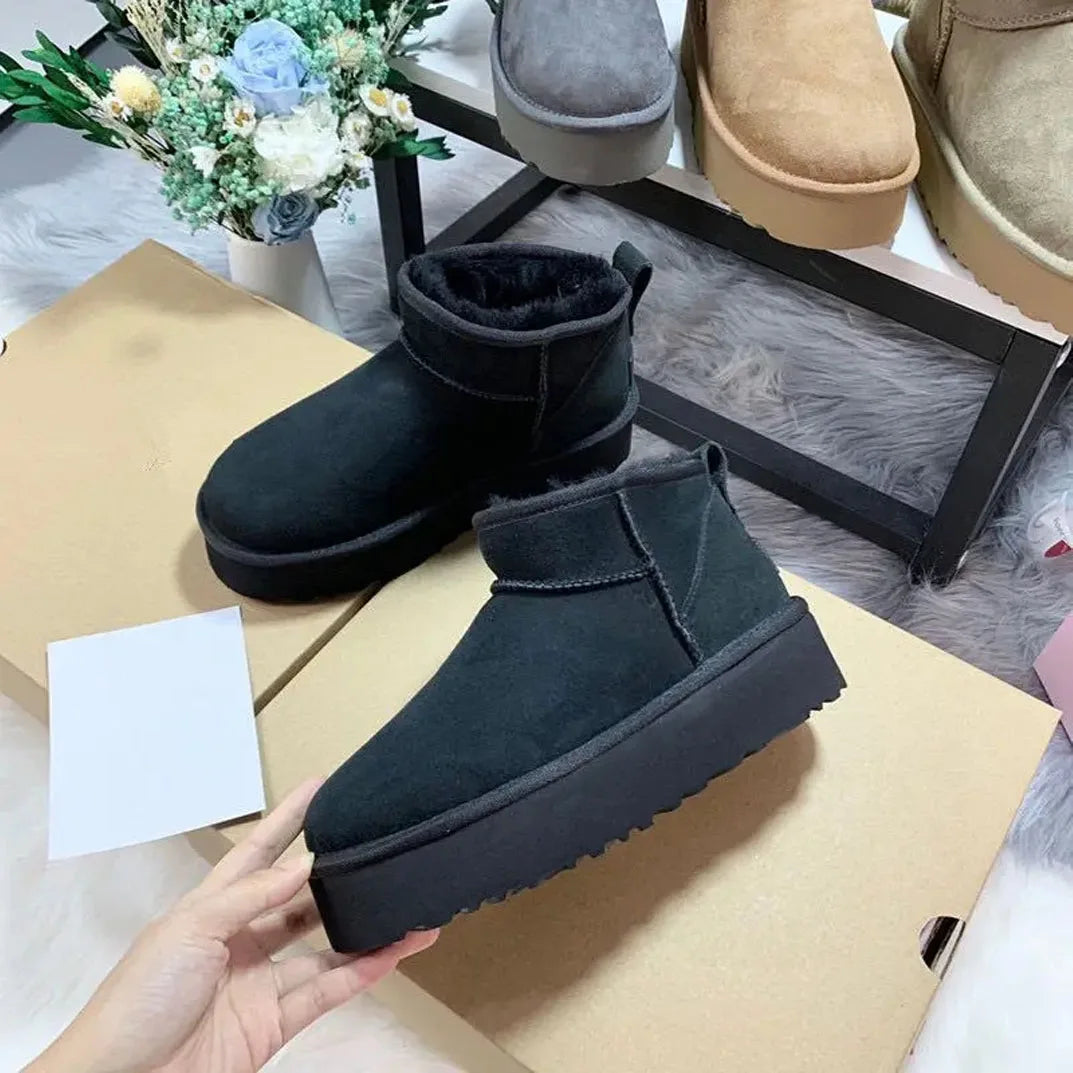 Vrouwen Snowboots met Schapenvacht, Warm en Comfortabel