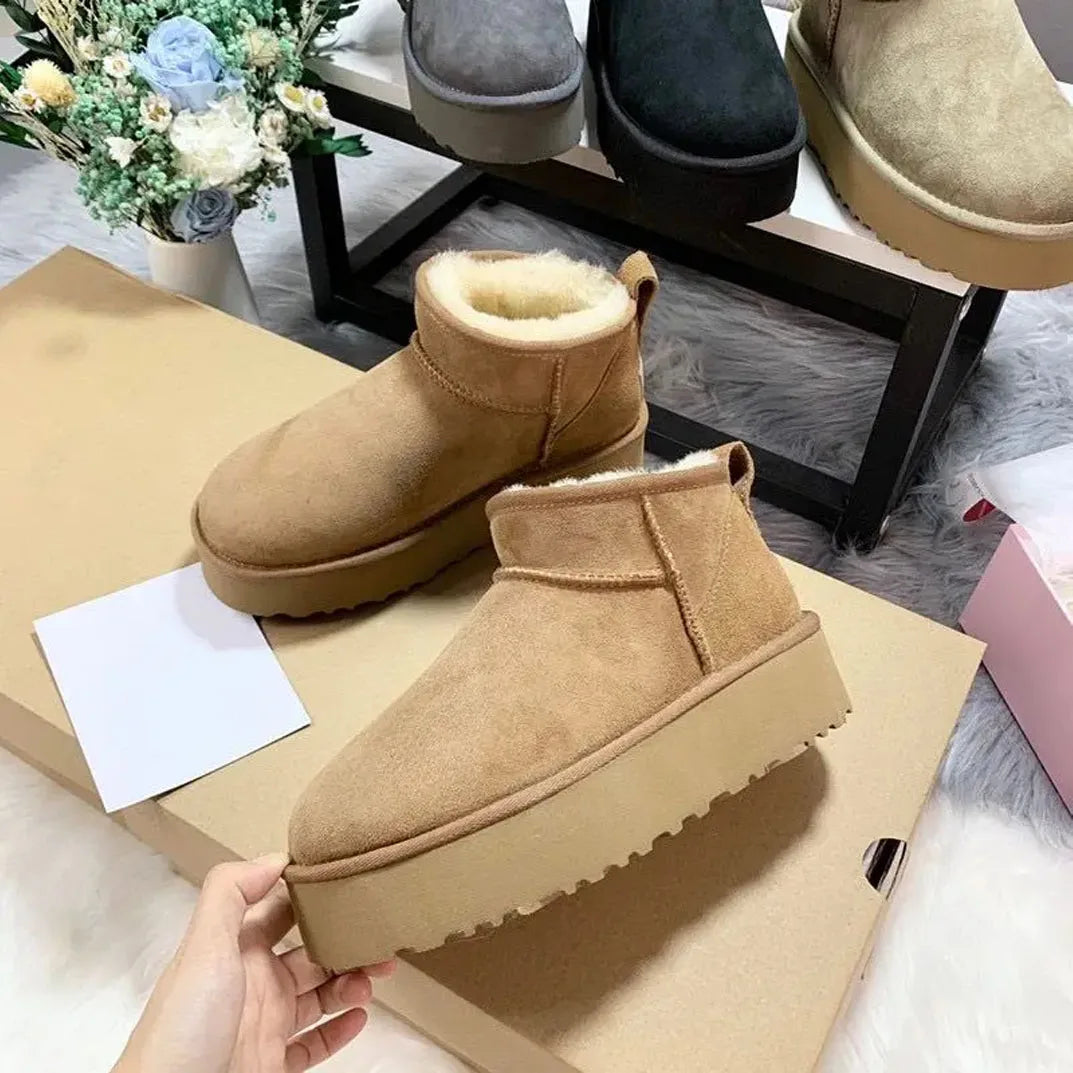 Vrouwen Snowboots met Schapenvacht, Warm en Comfortabel