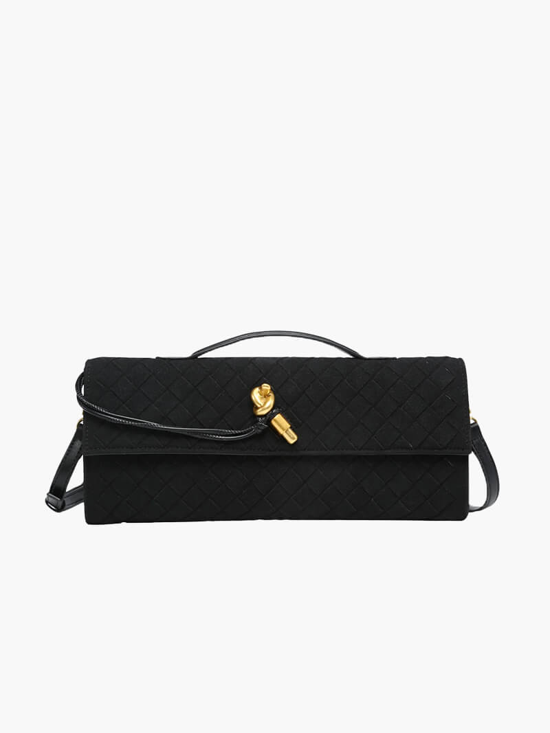Gevlochten Clutch van Kunstleer voor Vrouw