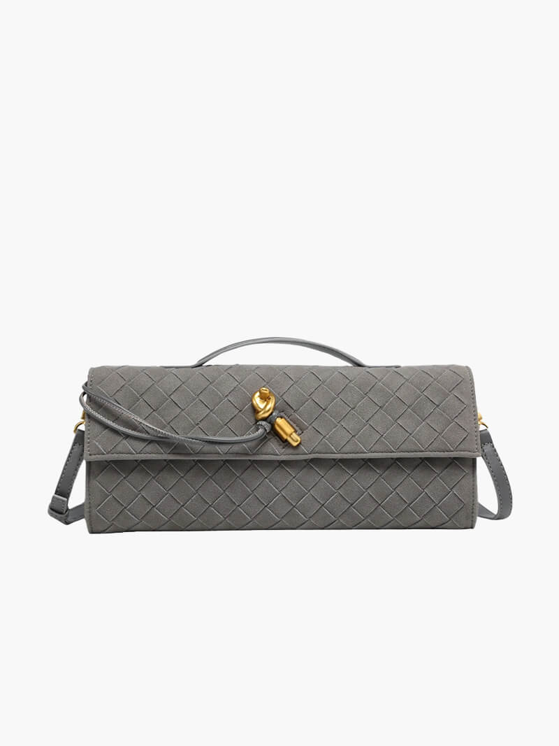 Gevlochten Clutch van Kunstleer voor Vrouw