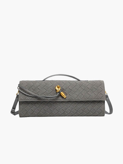 Gevlochten Clutch van Kunstleer voor Vrouw