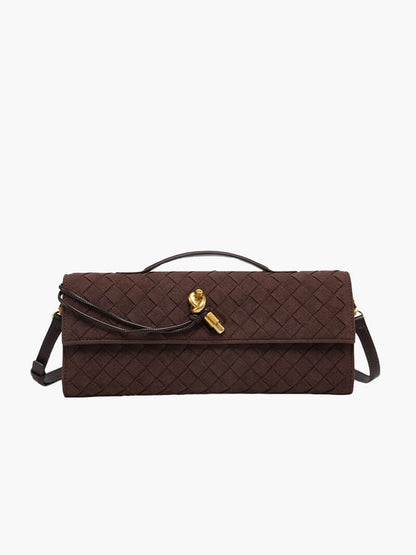 Gevlochten Clutch van Kunstleer voor Vrouw
