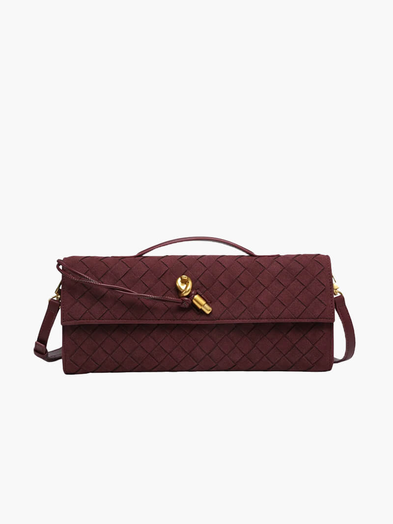 Gevlochten Clutch van Kunstleer voor Vrouw