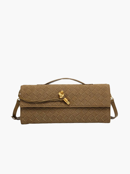 Gevlochten Clutch van Kunstleer voor Vrouw