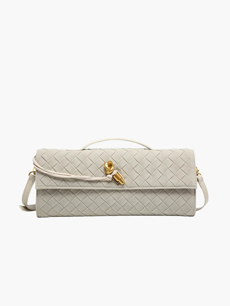 Gevlochten Clutch van Kunstleer voor Vrouw - Mode Vibes