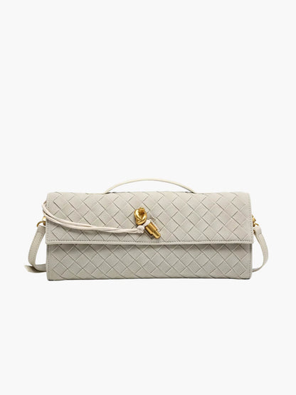Gevlochten Clutch van Kunstleer voor Vrouw - Mode Vibes