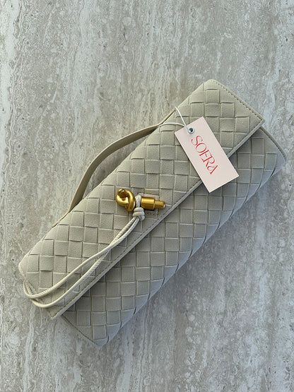 Gevlochten Clutch van Kunstleer voor Vrouw