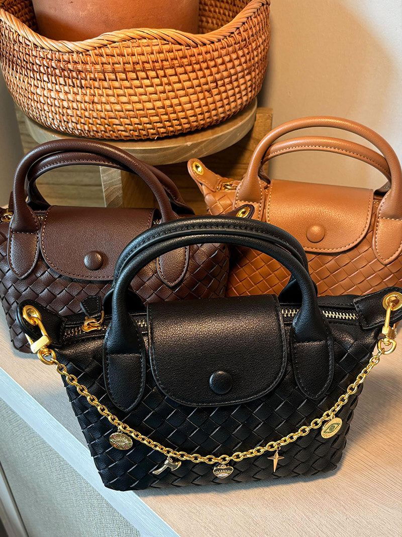 Kunstleer Mini-Tas Gevlochten Stijl Accessoire