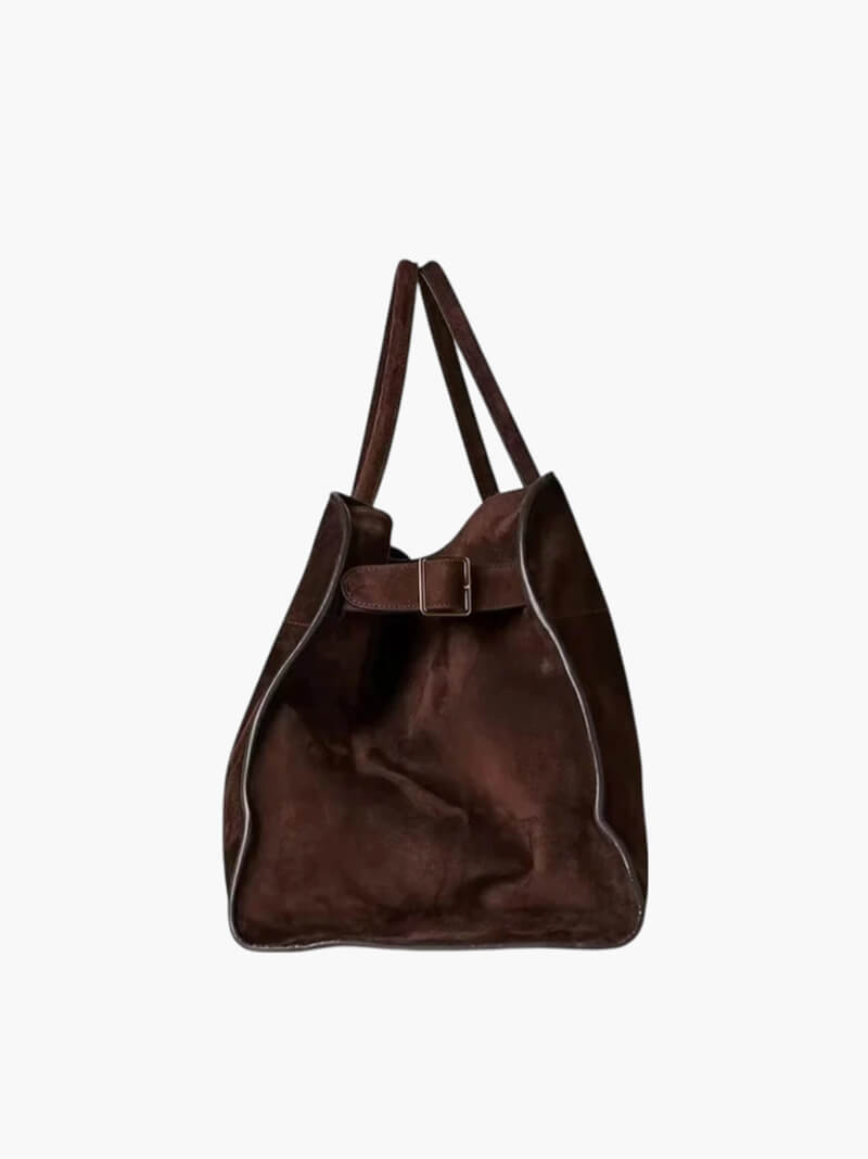 Suede Schouder tas Henna Bruin Leer