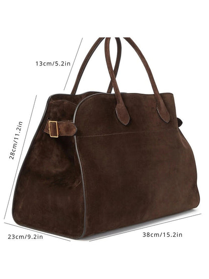 Suede Schouder tas Henna Bruin Leer
