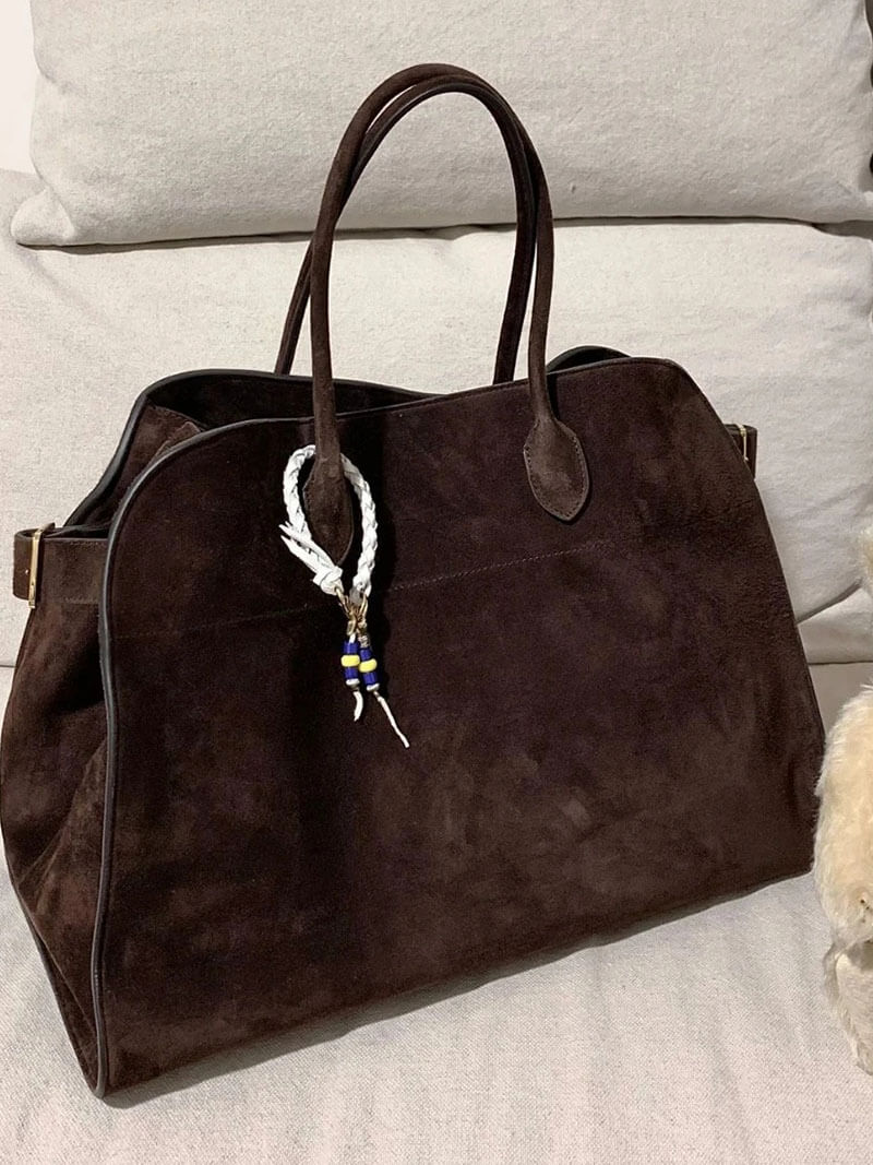 Suede Schouder tas Henna Bruin Leer