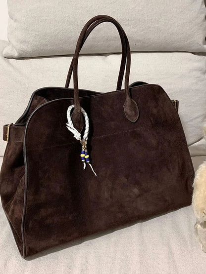 Suede Schouder tas Henna Bruin Leer