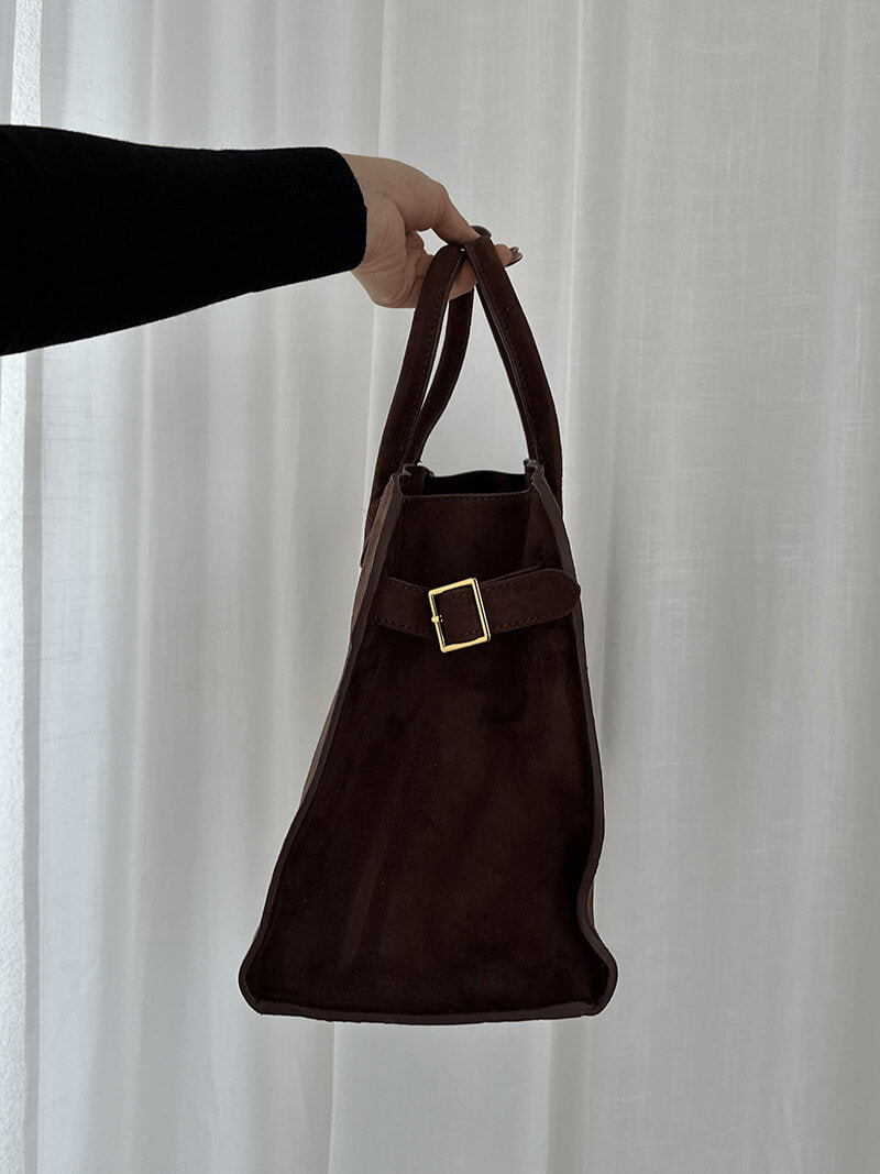 Suede Schouder tas Henna Bruin Leer