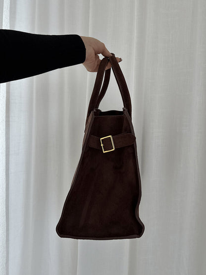 Suede Schouder tas Henna Bruin Leer
