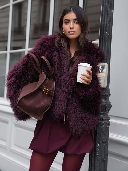 Suede Schouder tas Henna Bruin Leer