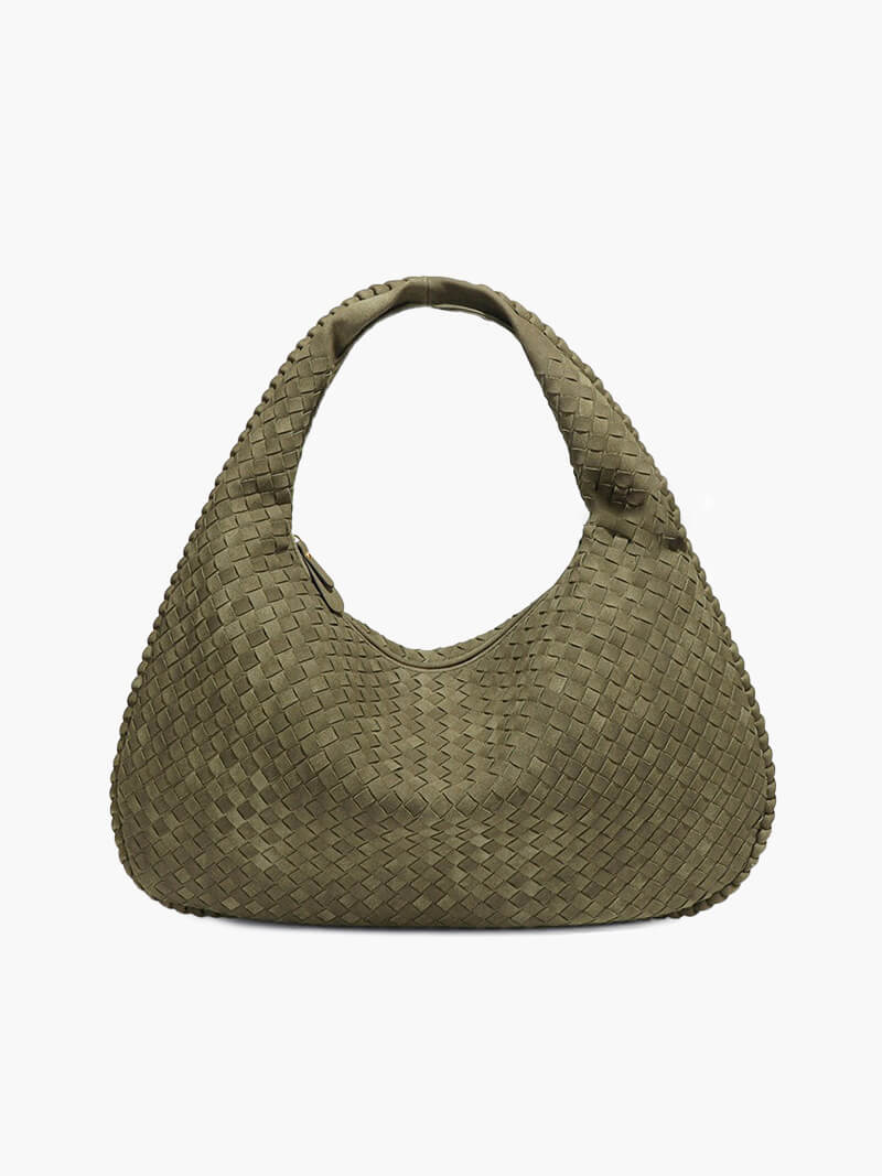 Grote Suède Hobo-Tas Gevlochten Design
