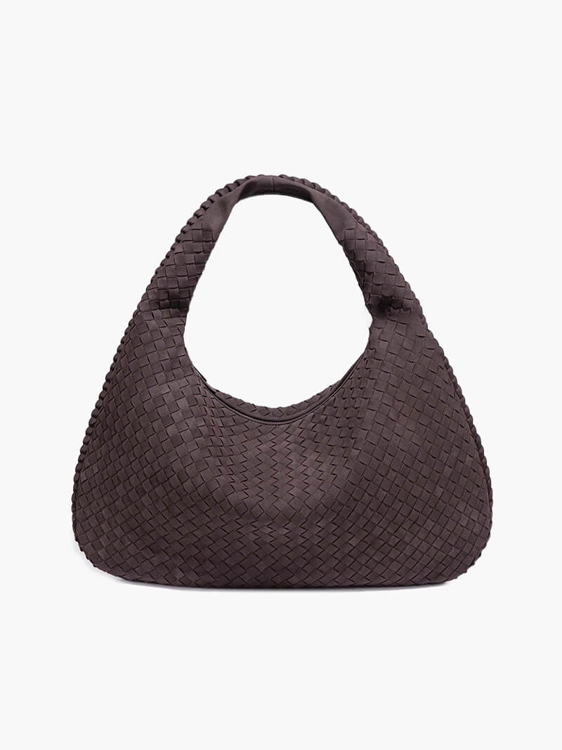 Grote Suède Hobo-Tas Gevlochten Design