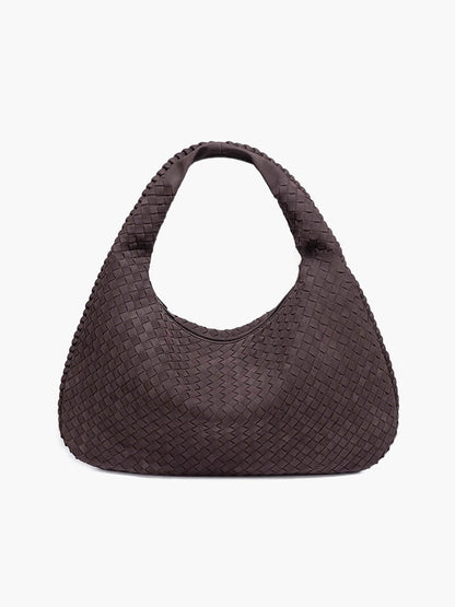 Grote Suède Hobo-Tas Gevlochten Design