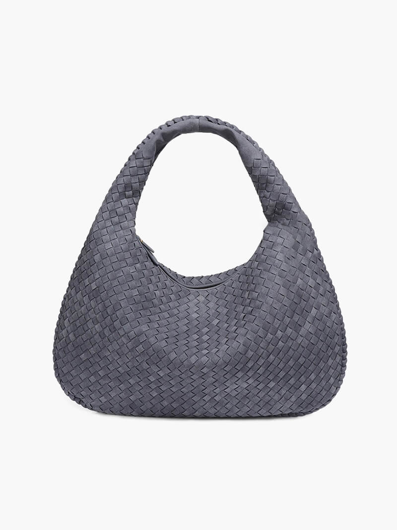 Grote Suède Hobo-Tas Gevlochten Design