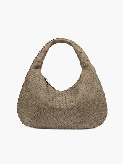 Grote Suède Hobo-Tas Gevlochten Design - Mode Vibes