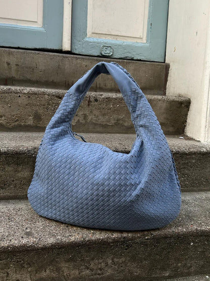 Grote Suède Hobo-Tas Gevlochten Design