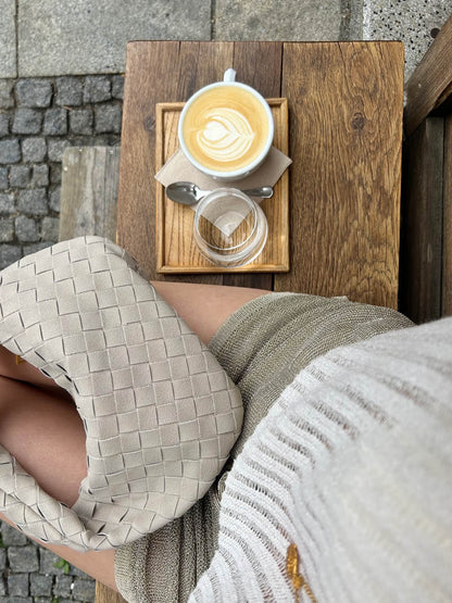 Suède Mini-Tas Gevlochten Ilyse Stijl