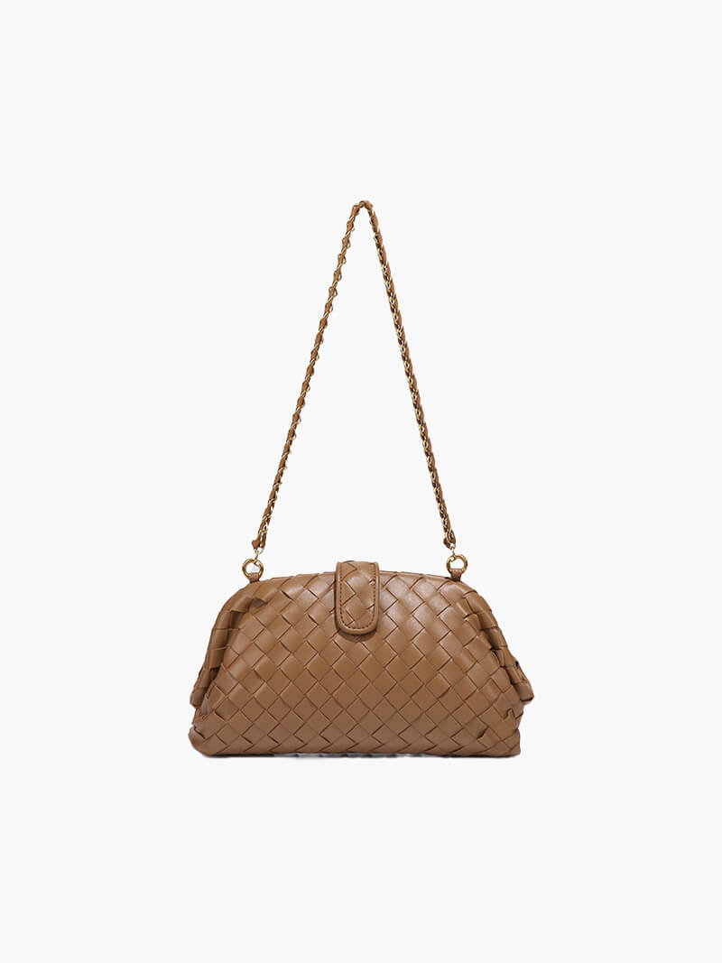 Dameshandtas Gevlochten Lederlook met Kettingriem