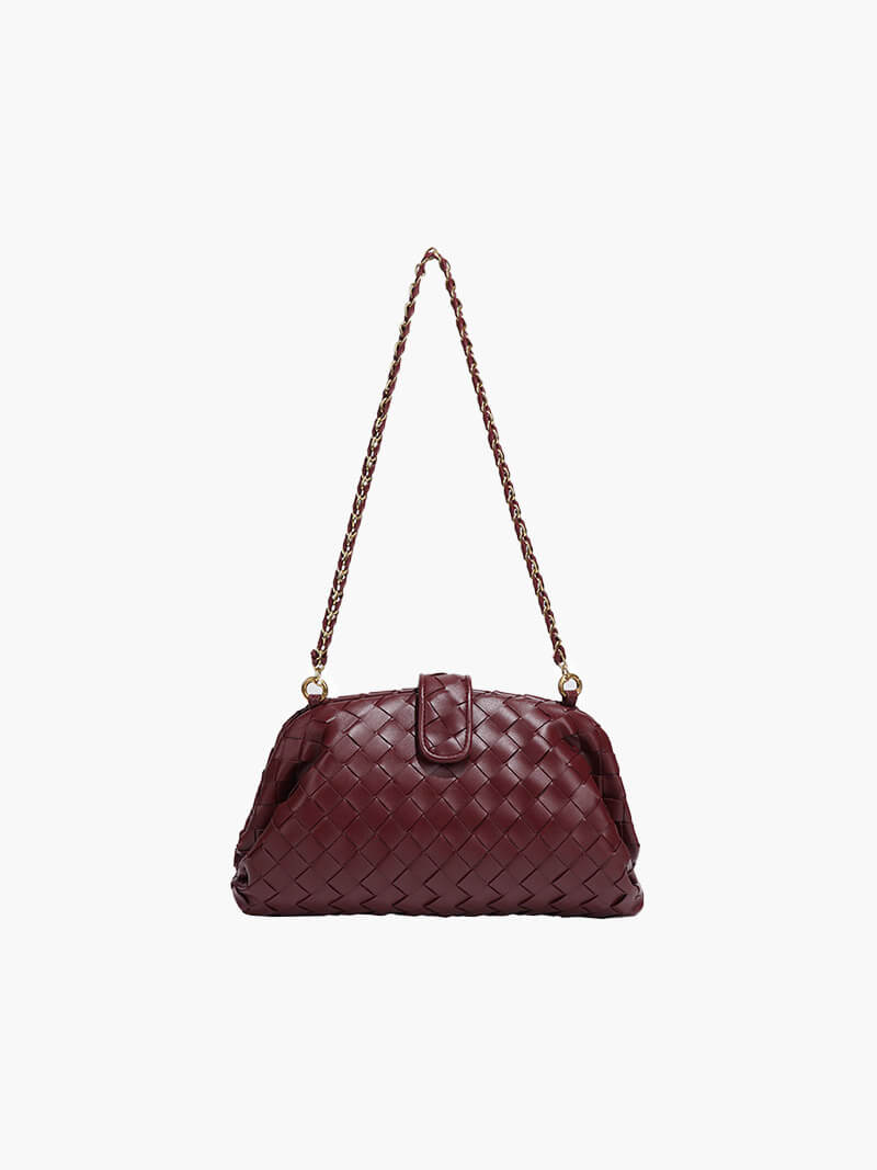 Dameshandtas Gevlochten Lederlook met Kettingriem
