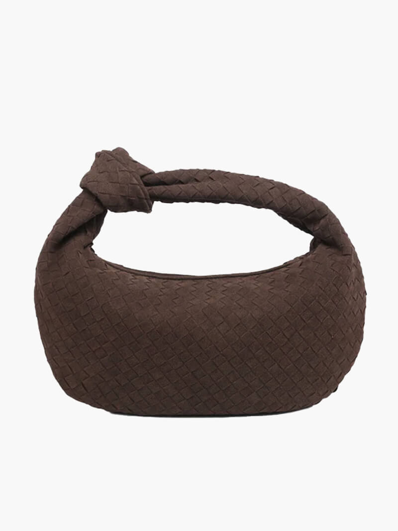 Gevlochten Hobo-Tas met Knoopdetail Stijlvol Zwart