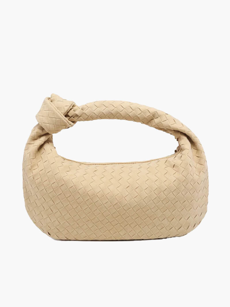 Gevlochten Hobo-Tas met Knoopdetail Stijlvol Zwart