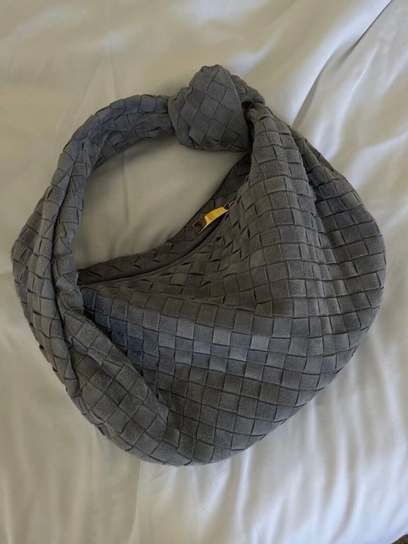 Gevlochten Hobo-Tas met Knoopdetail Stijlvol Zwart