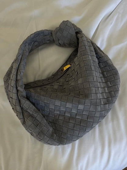 Gevlochten Hobo-Tas met Knoopdetail Stijlvol Zwart