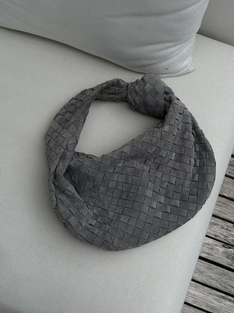 Gevlochten Hobo-Tas met Knoopdetail Stijlvol Zwart