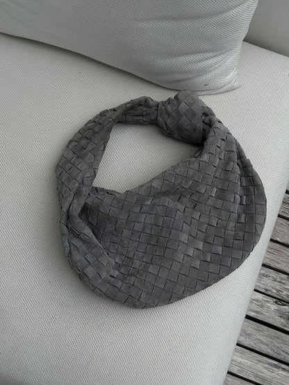 Gevlochten Hobo-Tas met Knoopdetail Stijlvol Zwart