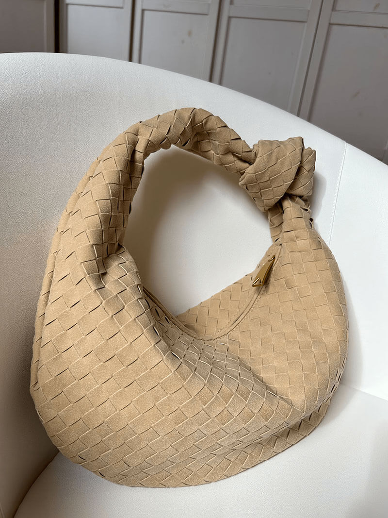 Gevlochten Hobo-Tas met Knoopdetail Stijlvol Zwart